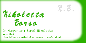 nikoletta borso business card